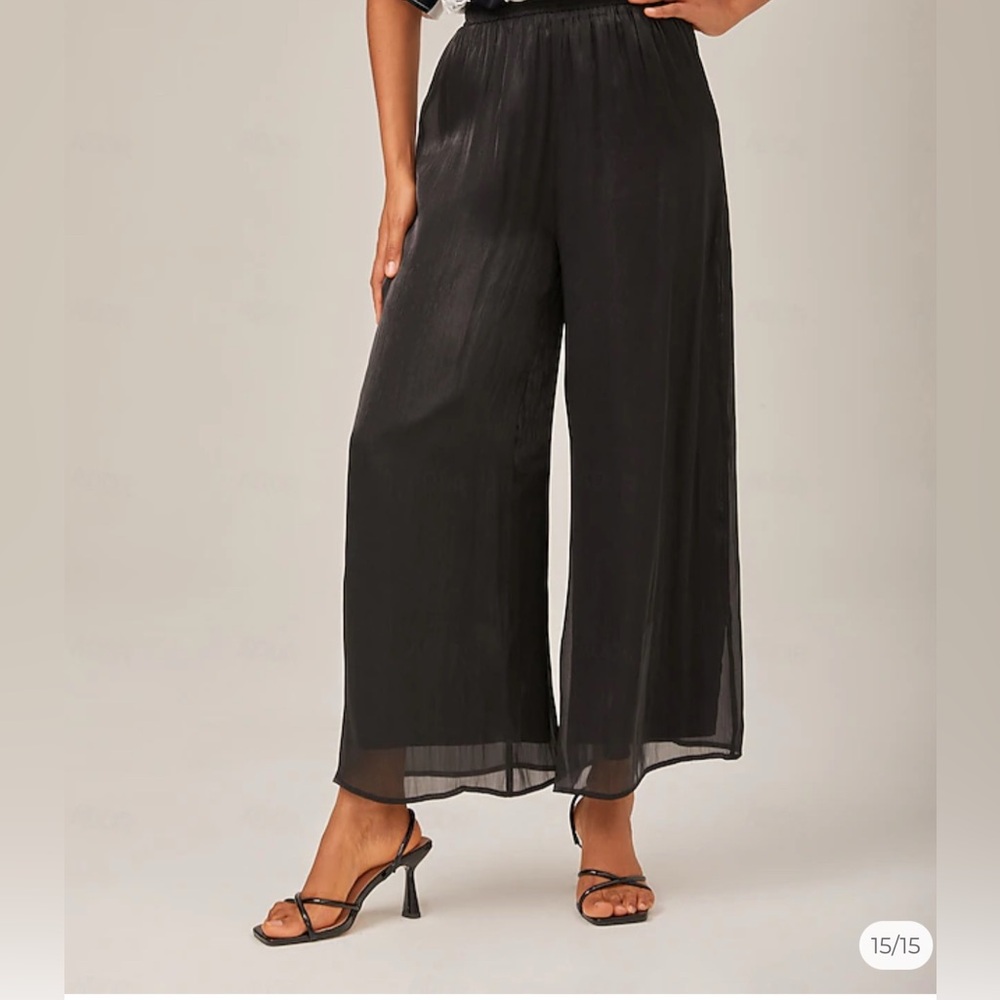 Black Chiffon Wide-Leg pants